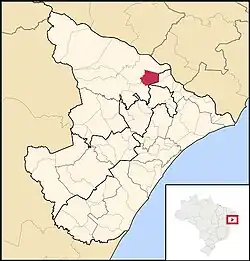 Location of Itabi in Sergipe