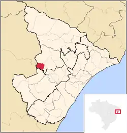 Location of Pinhão in Sergipe