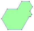 A serial-sided isogon order 12, internal angle 120°.Spirolateral 120°121,4,8.