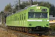 JR West 103 series on Nara Line local service, December 2017