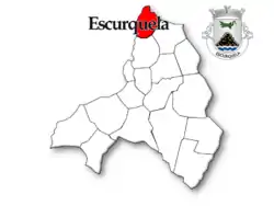 Location of the civil parish of Escurquela in Sernancelhe municipality