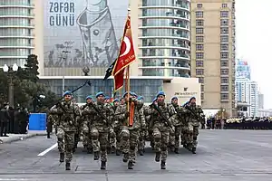 Personnel of the 2nd Commando Brigade (Turkey) blue berets.