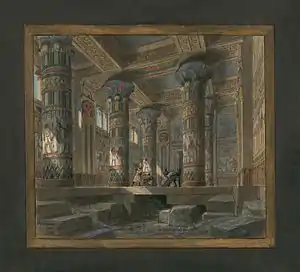 Philippe Chaperon's act 4, scene 2 set design for the 1880 Palais Garnier performance in Paris