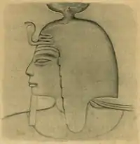 Drawing of a relief of pharaoh Sethnakht.