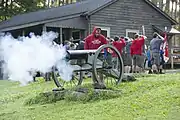 Each Morning our Traditional Cannon Blast is sounded during our Morning Colors.