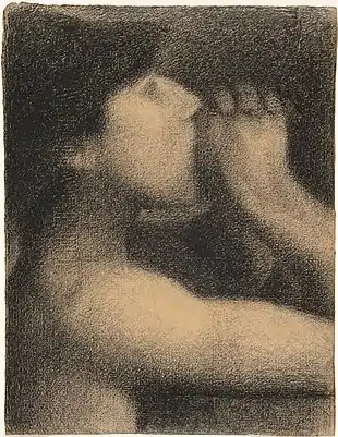 L'Écho, study for Une Baignade, Asnières (Bathing Place, Asnières), 1883–84, Yale University Art Gallery