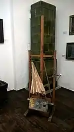 The easel in the studio
