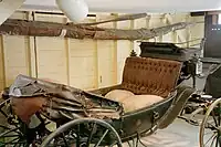 This carriage was involved in an accident that severely injured Seward leaving him bedridden the night Lincoln was shot, when another conspirator attacked Seward with a knife.