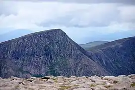 Colour photograph of the Scottish mountain Sgòr an Lochain Uaine