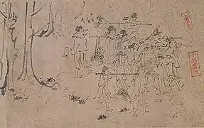 Free ink painting, Shōgun-zuka Emaki [fr], 13th century