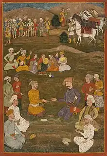 Image 23The Mughal ambassador Khan’Alam in 1618 negotiating with Shah Abbas the Great of Iran.  (from History of Asia)