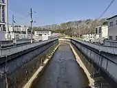 The river in Itabashi Ward as seen from Kurihara Bridge (くりはら橋)