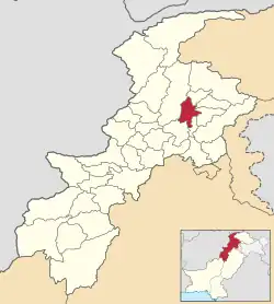 Location of Shangla district in the province of Khyber Pakhtunkhwa