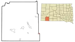 Location in Oglala Lakota County and the state of South Dakota