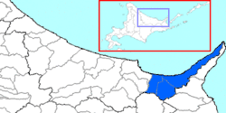 The area of Shari District in Okhotsk Subprefecture.