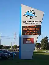 Sharkies Leagues Club Sign