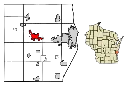 Location of Plymouth in Sheboygan County, Wisconsin.