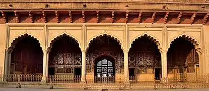 A view of the Sheesh Mahal's façade