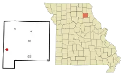 Location of Clarence, Missouri