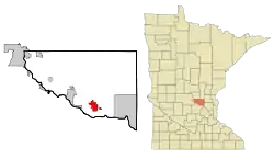 Location of the city of Big Lakewithin Sherburne County, Minnesota