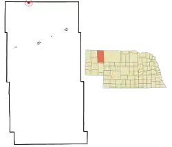 Location of Whiteclay, Nebraska