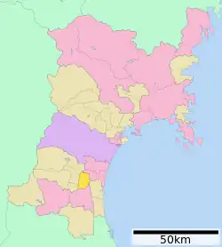 Location of Shibata in Miyagi Prefecture