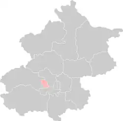 Location of Shijingshan District in Beijing