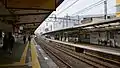 The up (Ikebukuro) end of platform 1 in April 2016