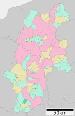 Location of Shimojō in Nagano Prefecture