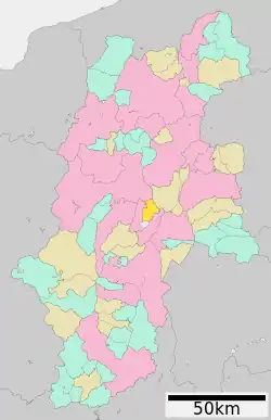 Location of Shimosuwa in Nagano Prefecture