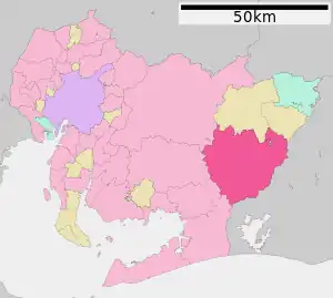 Location of Shinshiro in Aichi Prefecture