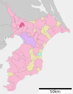 Location of Shiroi in Chiba Prefecture