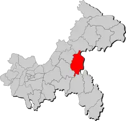Location of Shizhu County in Chongqing