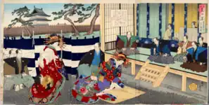 Shogun hearing a lawsuit at Fukiage (of Edo Castle)