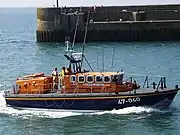 The Shoreham lifeboat Hermione Lady Colwyn which served at the station from 30 September 1990 to April 2010