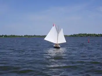 Running: the wind is coming from behind the vessel; the sails are "wing on wing" to be at right angles to the apparent wind.