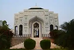 Shrine of Muhammad Ghauri, built by Pakistani scientist Abdul Qadeer Khan in 1994-1995, in Dhamiak, Sohawa Tehsil, where Muhammad of Ghor was assassinated. Muhammad of Ghor was actually buried in Ghazni, Afghanistan.