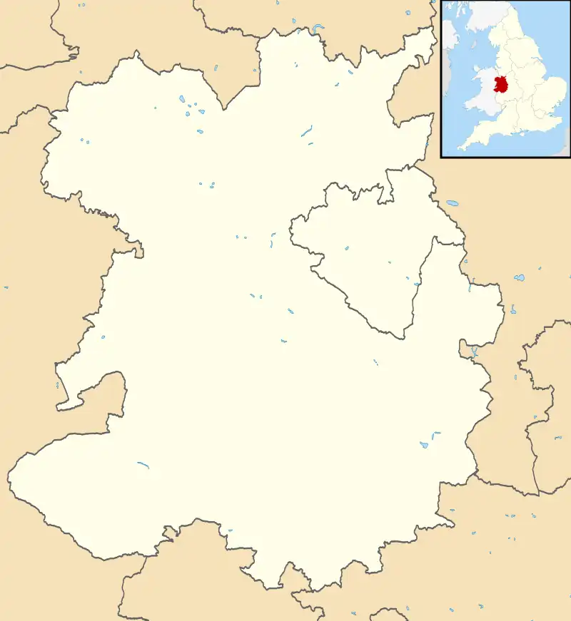 Maps of castles in England by county: L–W is located in Shropshire
