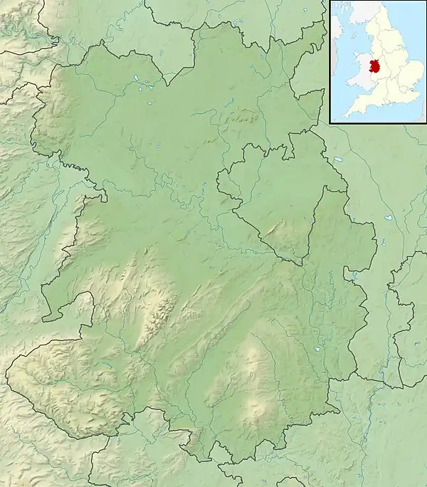 a map of Shropshire pinpointing estates connected with John Darras and Joan Corbet.