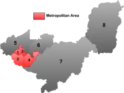 Location of Lingdong ("2") within Shuangyashan City