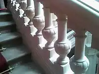 Simple balustrade in the stairs for employees