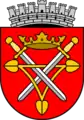 The official coat of arms of the town of Sibiu/Hermannstadt, with the water lily including the two swords therein.