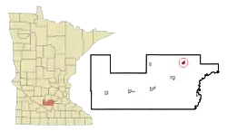 Location of Green Islewithin Sibley County, Minnesota