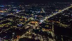Aerial view of Siem Reap at night