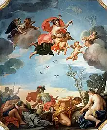 Plafond Allegory of Spring, Jerzy Siemiginowski, 1680s, Wilanów Palace