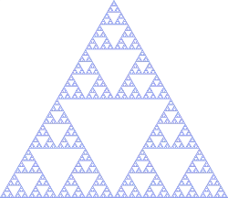 The sixth iteration of the Sierpinski triangle.