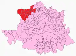 Location in the province of Cáceres