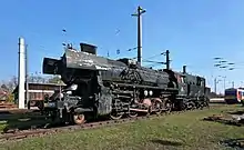 Steam locomotive 52.855 in the Railway Museum Sigmundsherberg, Lower Austria