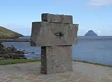Sigmundur Brestisson - Hin seinasta ferðin, 2006. Monument in Sandvík in memory of Sigmundur Brestisson.