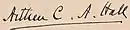 Arthur C. A. Hall's signature